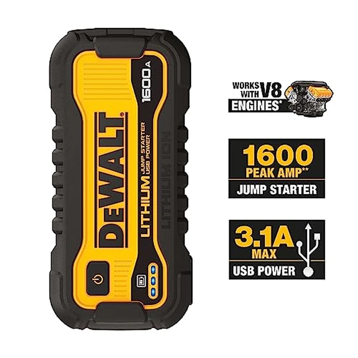 DeWalt DXAELJ16 1600 Peak Amp Jump Starter Battery Booster with USB Power Station by DEWALT - Image 2