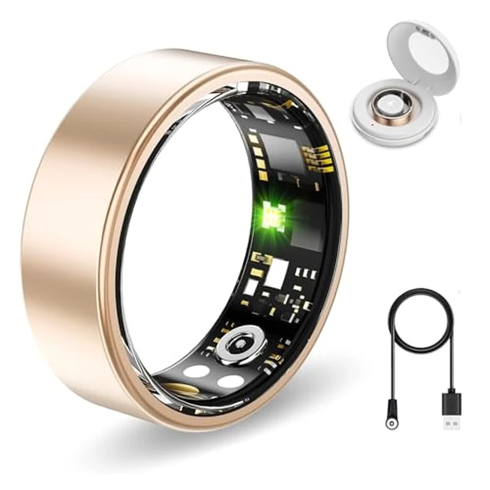 Smart Ring Health Tracker, Fitness Tracker, Activity Trackers for Man&Women -Sleep&Exercise Monitor,Waterproof Sleep Tracking Wearable (Rose Gold, 12) by Aichiken - Used - Very Good condition