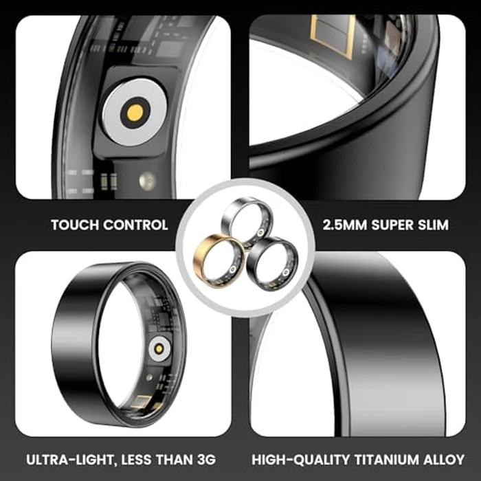 Smart Ring Health Tracker, Fitness Tracker, Activity Trackers for Man&Women -Sleep&Exercise Monitor,Waterproof Sleep Tracking Wearable (Rose Gold, 12) by Aichiken - Image 4