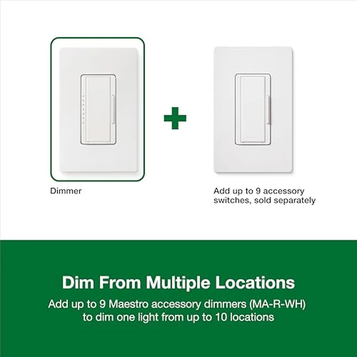 Lutron Maestro LED+ Dimmer Switch for Dimmable LED, Halogen and Incandescent Bulbs, 150W/Single-Pole or Multi-Location, MACL-153M-IV, Ivory by Lutron - Image 6