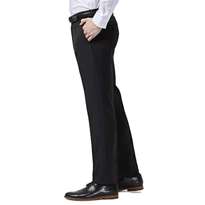 Haggar Mens Premium Comfort Stretch Slim Fit Dress Pants, Black, 32W x 30L US by Haggar - Image 2