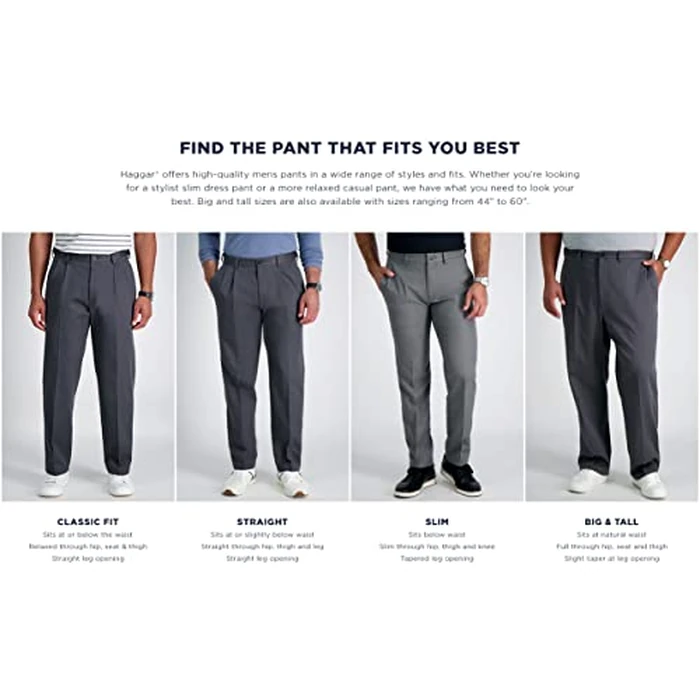 Haggar Mens Premium Comfort Stretch Slim Fit Dress Pants, Black, 32W x 30L US by Haggar - Image 4
