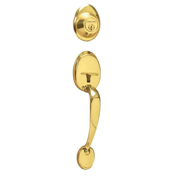 J-Series by Schlage Barcelona Exterior Front Entry Handleset, Exterior Side Grip, Bright Brass, JH58 BAR 605 by SCHLAGE - Used - Like New condition - US$30.20