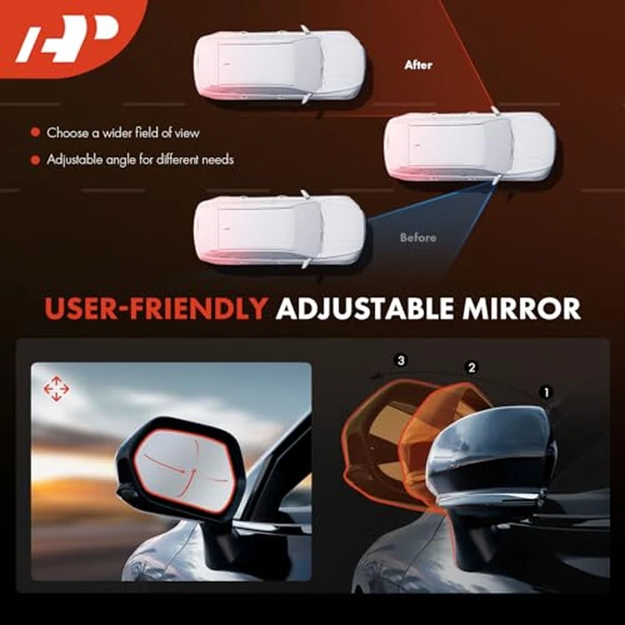 A-Premium Passenger Side Power Door Mirror - Compatible with Nissan Rogue Sport 2017-2021 - Heated Manual Folding Black Outside Rear View Mirror w/Turn Signal - Replace# NI1321301DSC by A-premium - Image 5