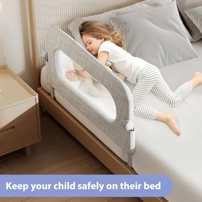 Baby Bed Rails Guard for Toddlers - Toddler Bed Rail for Queen Full King Twin Crib Bunk Size Bed Adjustable Heights & Foldable Bedrail Extra Tall Child Safety Side Railing Guards for Kids (32inch) by YYAMEA - Image 6
