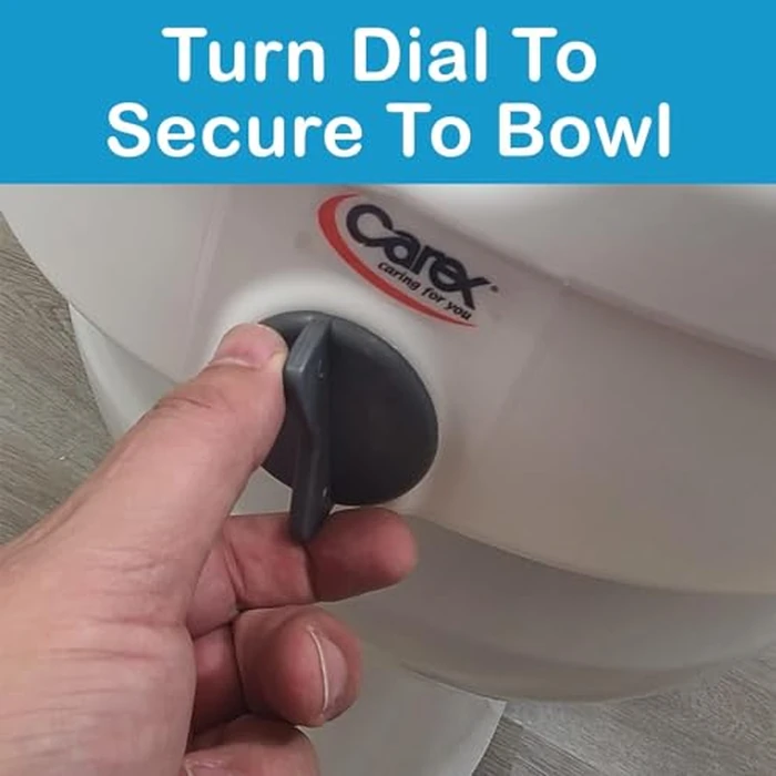 Carex E-Z Lock Raised Toilet Seat with Armrest, Weight Capacity 300 lbs by Carex - Image 4