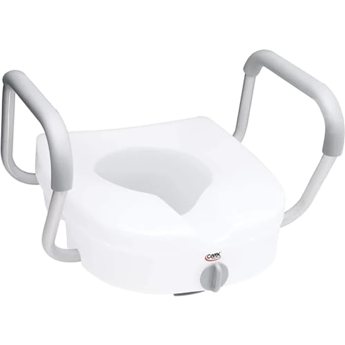 Carex E-Z Lock Raised Toilet Seat with Armrest, Weight Capacity 300 lbs by Carex - Image 7