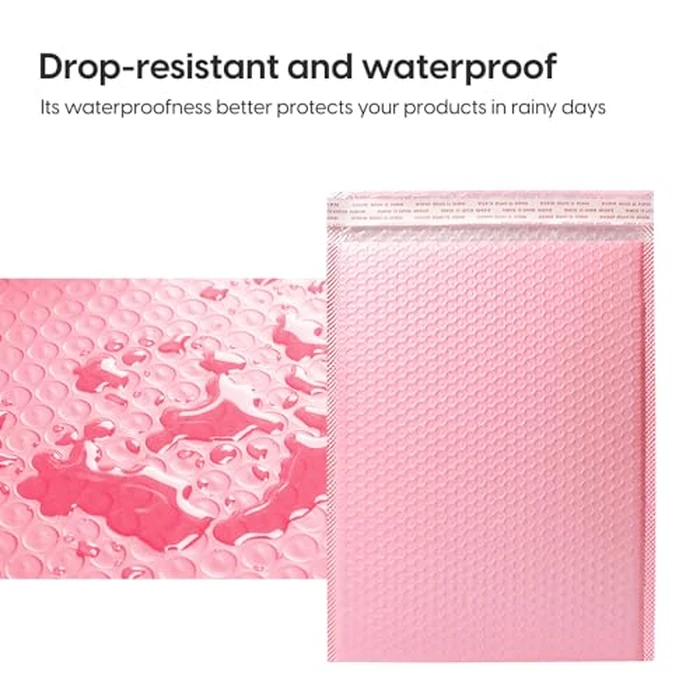 Bubble Mailers Waterproof 9 x 12 inches 50pcs Shipping Envelopes Multicolors Padded Envelopes Self Seal Adhesive (Pink_9''x12'') by Superhairpieces - Image 2