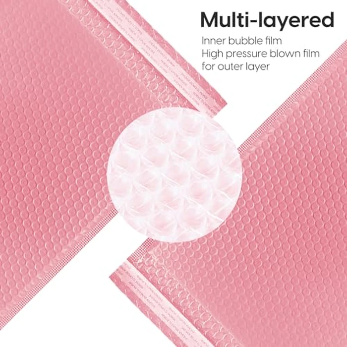 Bubble Mailers Waterproof 9 x 12 inches 50pcs Shipping Envelopes Multicolors Padded Envelopes Self Seal Adhesive (Pink_9''x12'') by Superhairpieces - Image 5