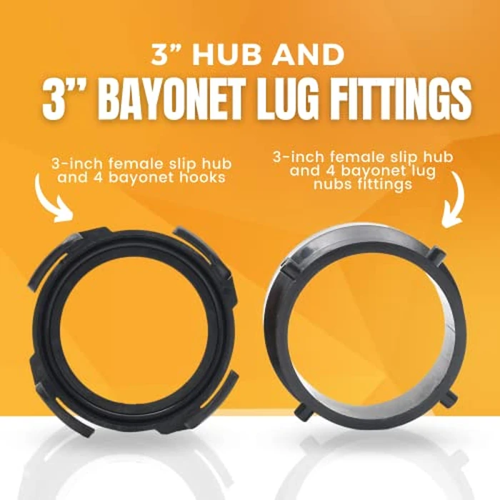 2 x (Combo Pack) RV Sewer Hose Fitting Adapter to PVC, RV Sewer Connection & RV Sewer Termination Adapter - 3" Hub x Bayonet Hooks (2) by TonGass - Image 5
