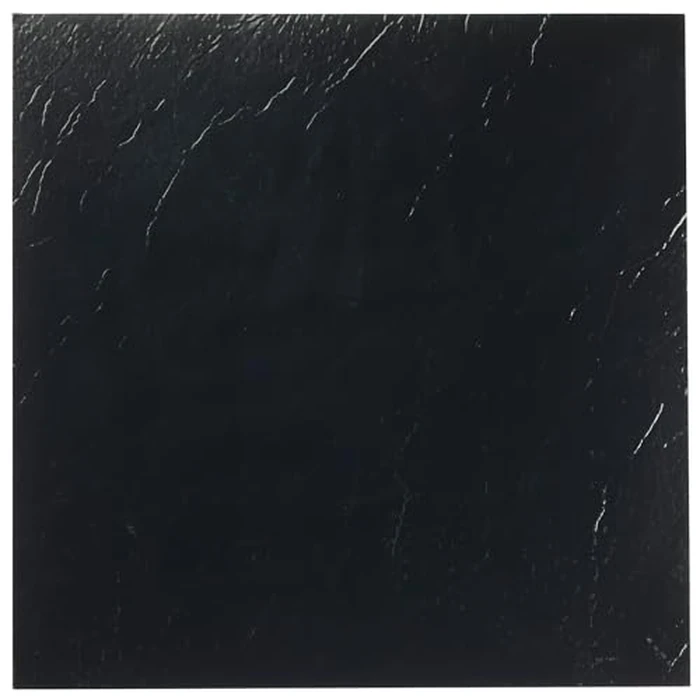 Sterling Self Adhesive 12-Inch Vinyl Floor Tiles, 20 Tiles - 12" x 12", Plain Black Pattern - Peel & Stick, DIY Flooring for Kitchen, Dining Room, Bedrooms & Bathrooms by Achim Home Decor by ACHIM - Used - Like New condition - CA$13.80