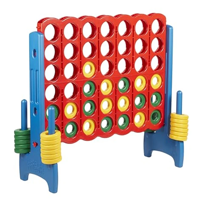 ECR4Kids Jumbo 4-to-Score Giant Game with 42 Rings and Reset Sliders, Kids Games, Assorted by ECR4Kids - Image 1