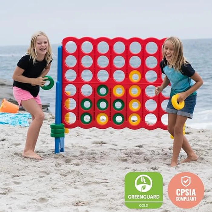 ECR4Kids Jumbo 4-to-Score Giant Game with 42 Rings and Reset Sliders, Kids Games, Assorted by ECR4Kids - Image 8