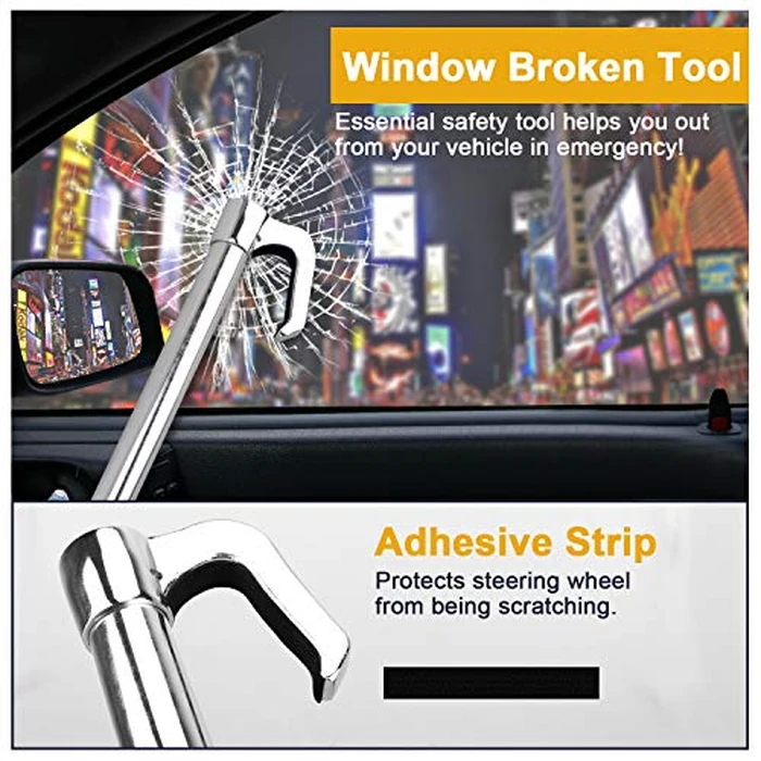 Tevlaphee Universal Steering Wheel Brake Lock Anti-Theft Retractable Double Hook Extended Car Lock Clutch Pedal Lock for Car Truck SUV Van Security with 3 Keys(Extended) by Tevlaphee - Image 3