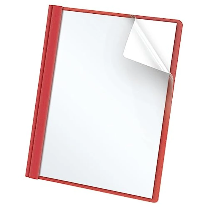 Oxford Duotang, Clear Front Report Cover, Letter Size, Bold Red, 2-Prong Fasteners, 100-Sheet Capacity, Pack of 25, for School, Office or Presentations by Oxford - Image 1