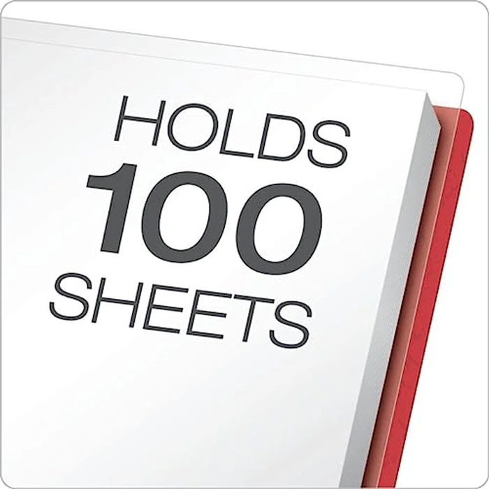 Oxford Duotang, Clear Front Report Cover, Letter Size, Bold Red, 2-Prong Fasteners, 100-Sheet Capacity, Pack of 25, for School, Office or Presentations by Oxford - Image 4