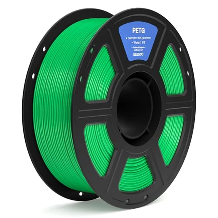 ELEGOO PETG Filament 1.75mm Green 1KG, 3D Printer Filament Dimensional Accuracy +/- 0.02 mm, 1kg Spool(2.2lbs) Fits for Most FDM 3D Printers by ELEGOO - Used - Like New condition - CA$19.24