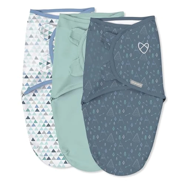 SwaddleMe by Ingenuity Original Swaddle, 100% Cotton, Improves Sleep & Calms Startle Reflex, 3-6 Months, 14-18 lbs, 1.0 TOG, 3-Pack, Baby Swaddle Blanket - Mountaineer by SwaddleMe - Used - Very Good condition - CA$26.21