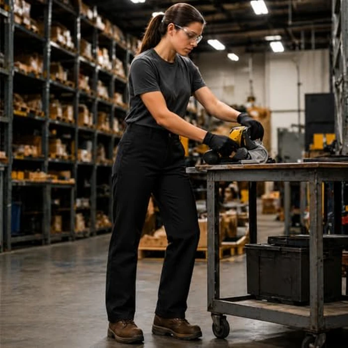 Women's Flex Original Fit Work Pants, Black, 16 P by Dickies - Image 2