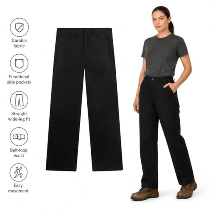 Women's Flex Original Fit Work Pants, Black, 16 P by Dickies - Image 4