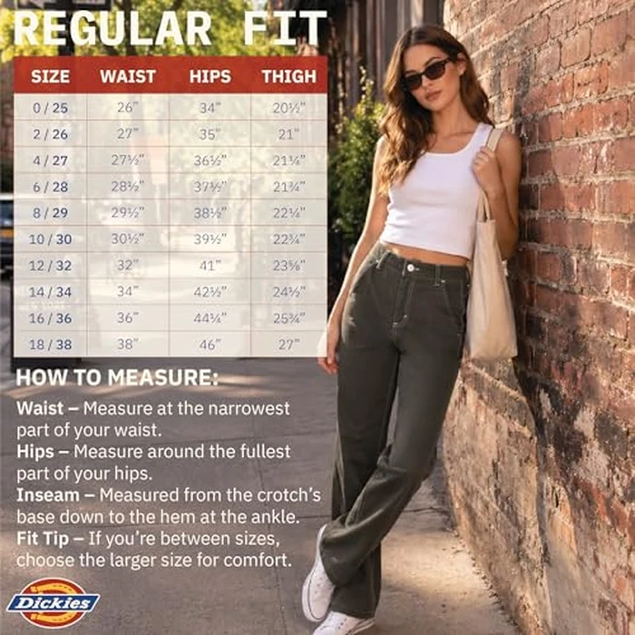 Women's Flex Original Fit Work Pants, Black, 16 P by Dickies - Image 5