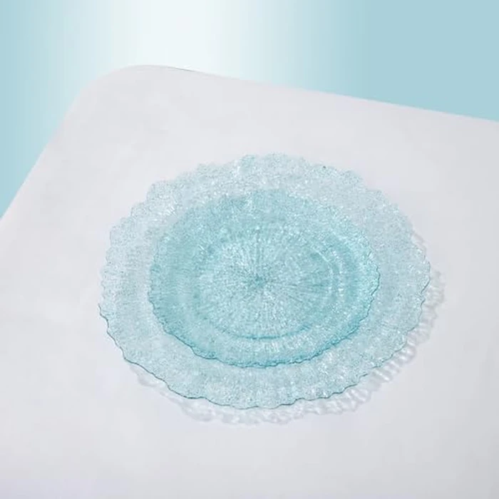 U-QE 60PCS Clear Blue Plates - Glitter Blue Plastic Hanukkah Plates Disposable&Reusable - Heavy Duty Plastic Plate for Hanukkah, Party&Wedding Including 30 Dinner Plate 10" & 30 Appetizer 7" by U-QE - Image 6