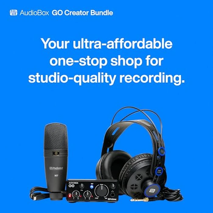 PreSonus AudioBox Go Creator Complete Studio Recording Bundle with USB Audio 96K Interface, Condenser Microphone, Professional Monitoring Headphones, and Studio One Pro DAW Software by PreSonus - Image 3