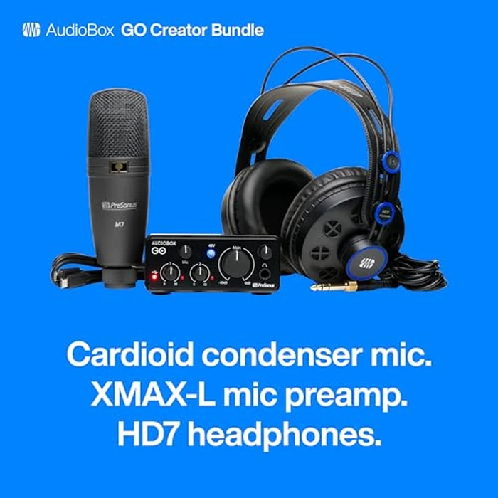 PreSonus AudioBox Go Creator Complete Studio Recording Bundle with USB Audio 96K Interface, Condenser Microphone, Professional Monitoring Headphones, and Studio One Pro DAW Software by PreSonus - Image 5