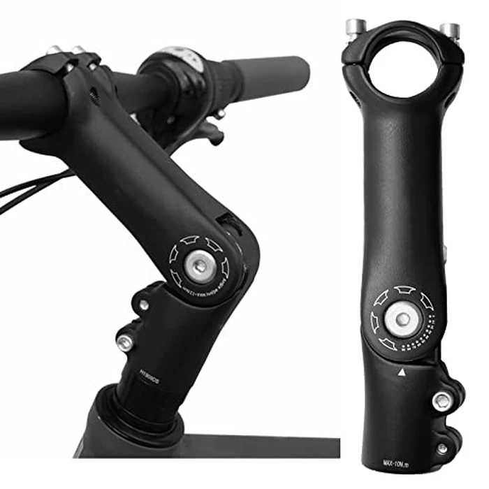 Aynaxcol 28.6mm x 31.8mm Bicycle Riser Extension Adjustable Handlebar Stem 110mm 0-90 Degree Adjustable Bicycle Stems Short Handlebar Stem for E Bike Bicycle (110mm) by Aynaxcol - Image 2