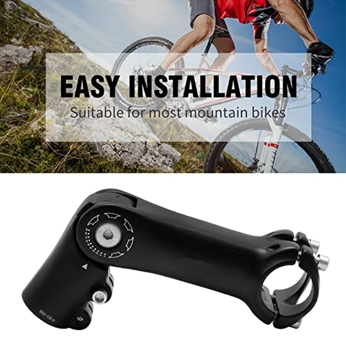 Aynaxcol 28.6mm x 31.8mm Bicycle Riser Extension Adjustable Handlebar Stem 110mm 0-90 Degree Adjustable Bicycle Stems Short Handlebar Stem for E Bike Bicycle (110mm) by Aynaxcol - Image 6