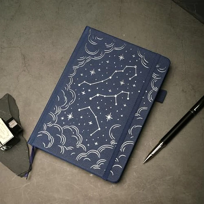 TIEFOSSI Dotted Journal Notebook for Women Men, A5 Hardcover PU Leather Dot Grid Notebook for Journaling Writing Sketching, 160 GSM Thick paper, 192 Numbered Pages, Silver Edge by TIEFOSSI - Image 8