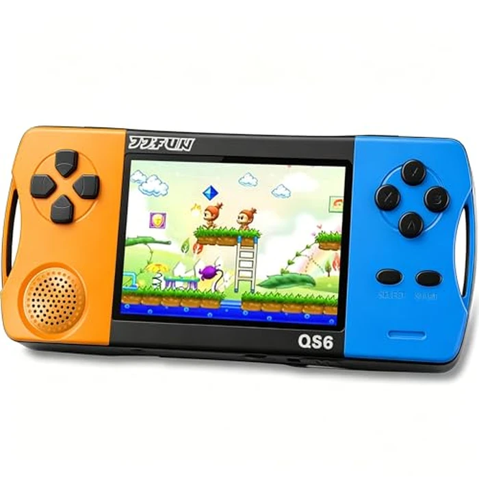 16 Bit Handheld Games for Kids with 3.5" IPS Large Screen Built-in 216 Retro Video Games Portable Gaming Player with Rechargeable Battery Mini Arcade Electronic Toy Gifts for Boys Girls (Blue+Orange) by X-JOYKIDS - Used - Like New condition