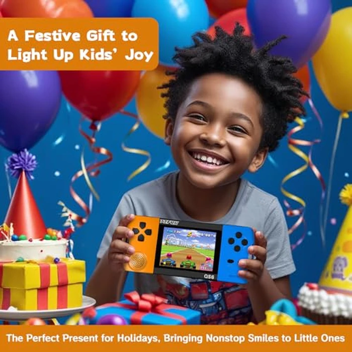 16 Bit Handheld Games for Kids with 3.5" IPS Large Screen Built-in 216 Retro Video Games Portable Gaming Player with Rechargeable Battery Mini Arcade Electronic Toy Gifts for Boys Girls (Blue+Orange) by X-JOYKIDS - Image 5