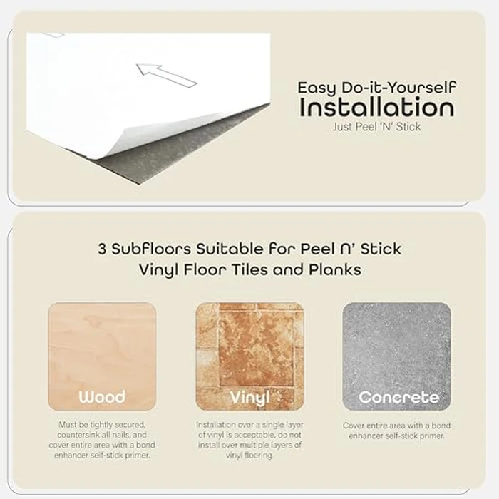 Nexus Self Adhesive 12-Inch Vinyl Floor Tiles, 20 Tiles - 12" x 12", Bianco Marble Pattern - Peel & Stick, DIY Flooring for Kitchen, Dining Room, Bedrooms & Bathrooms by Achim Home Decor by ACHIM - Image 4