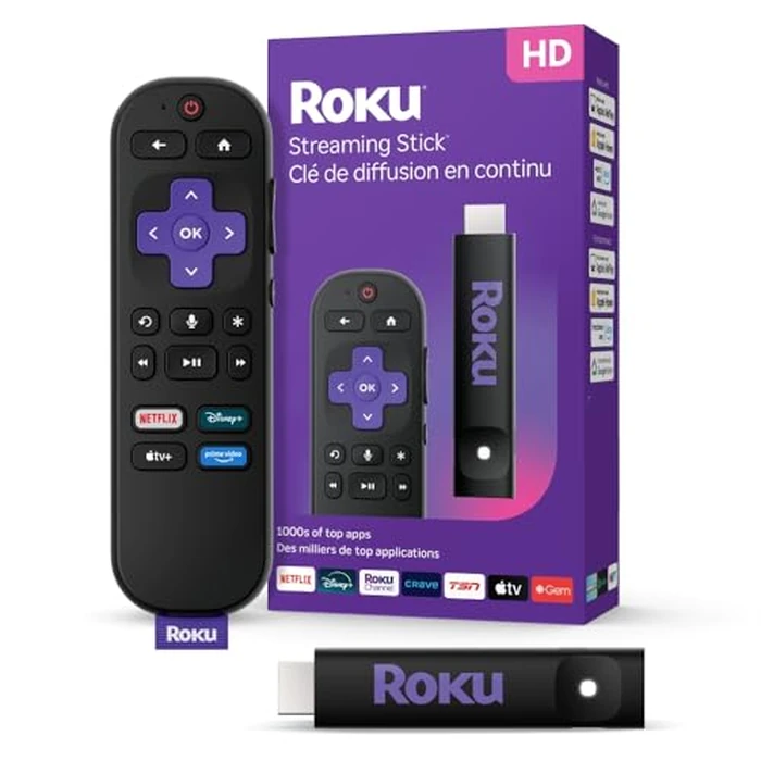 Roku(R) Streaming Stick(TM) 2025 - HD Roku Streaming Device for TV with Voice Remote - Free & Live TV by Roku - Used - Acceptable condition