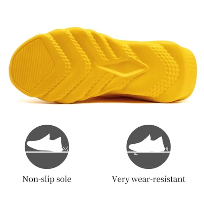 MGBDSZ Men's Walking Running Shoes Sneakers Athletic Non Slip On Sports Tennis Fitness Shoes Casual Workout Lightweight Breathable Trainers Gym Fashion Mesh Soft Comfortable Shoe Yellow Size US 8.5 by MGBDSZ - Image 4
