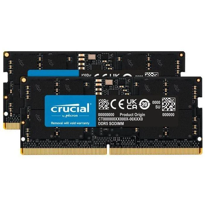 Crucial 64GB Kit (32GBx2) DDR5-5600 SODIMM Laptop Memory - Black by Crucial - Refurbished - Excellent condition - US$1294.27