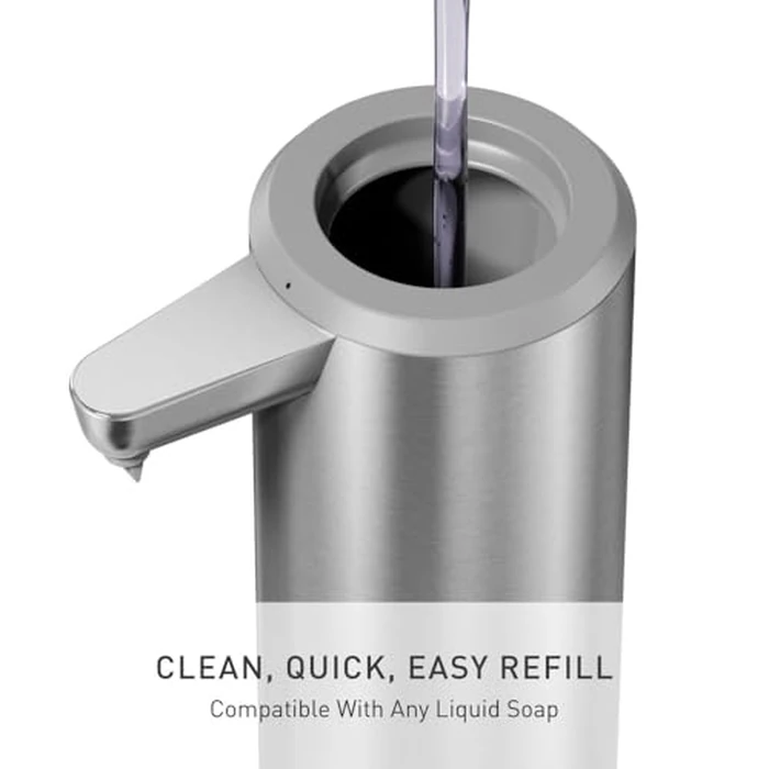 simplehuman Sensor Pump Stainless Steel, 9 oz., Automatic Soap Dispenser for Kitchen and Bathroom, Touch-Free, Variable Dispense for Volume Control, Brushed by simplehuman - Image 4