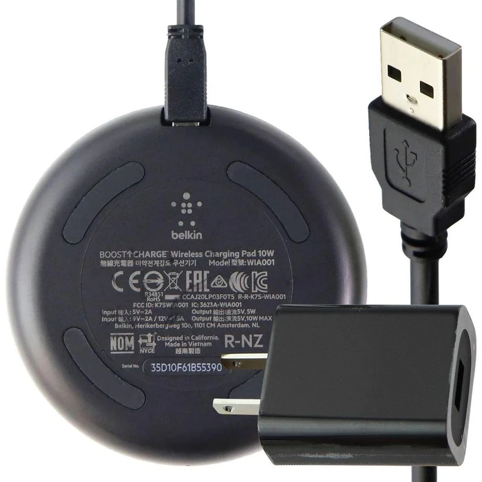 Belkin BoostCharge 10W Wireless Charging Pad + QC 3.0 Wall Charger + Cable - Black by Belkin - Image 1
