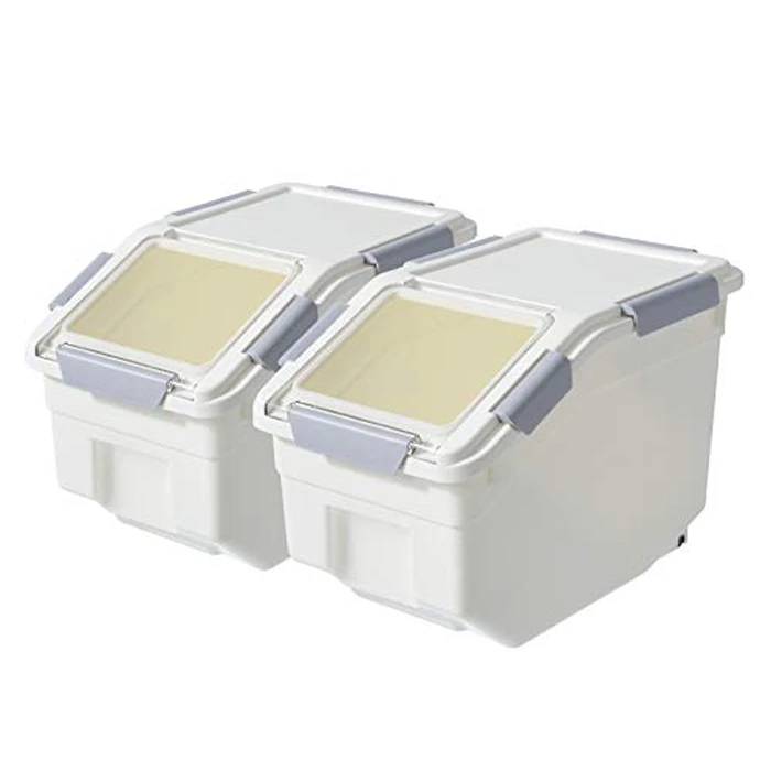 LISM 2 Pack Dog Food Storage Container with Scoop,Large Airtight Pet Dog Food Bin,Container for Dog Treats Rice,Dog Cat Dry Food Bin,Baking Supplies,Flour,Rice,Kitchen Pantry Cereal(10 LB) by LISM - Used - Very Good condition - US$58.57