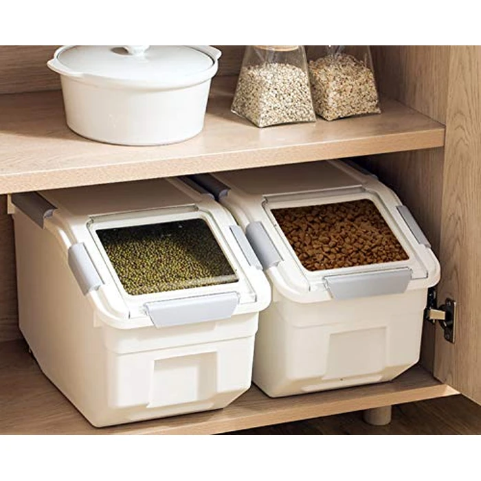 LISM 2 Pack Dog Food Storage Container with Scoop,Large Airtight Pet Dog Food Bin,Container for Dog Treats Rice,Dog Cat Dry Food Bin,Baking Supplies,Flour,Rice,Kitchen Pantry Cereal(10 LB) by LISM - Image 4