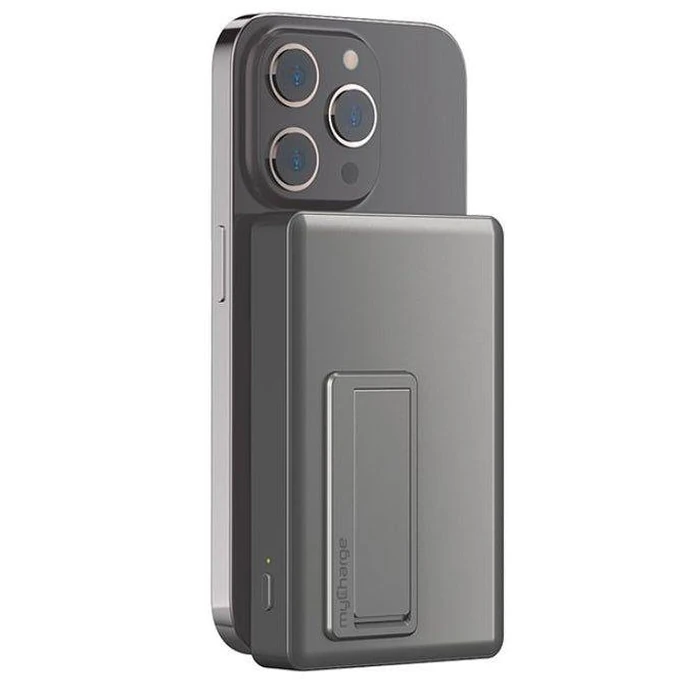 MyCharge MagLock 6000mAh Wireless Magnetic Powerbank with Magsafe and Built-in USB-C Port & Viewing Stand - Black by MyCharge - Refurbished - Excellent condition