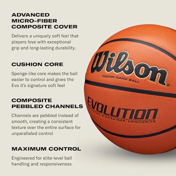 WILSON Evolution Indoor Game Basketball, Navy, Size 6-28.5" by WILSON - Image 5