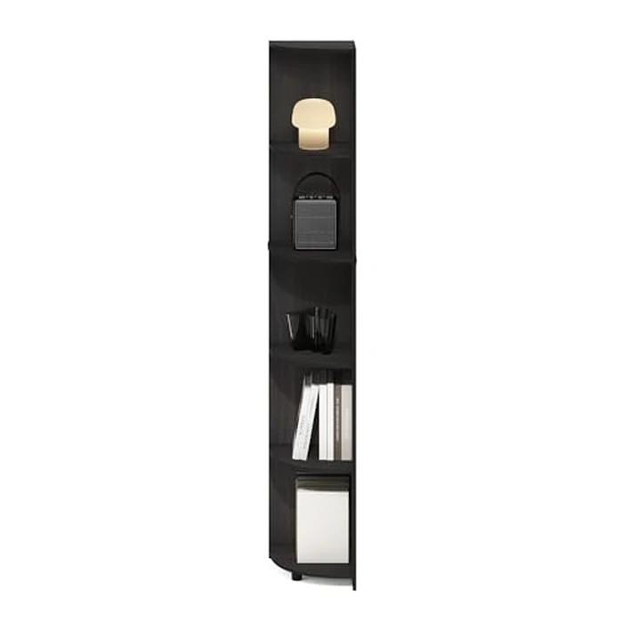 Furinno ECON Corner Shelf, 5-Tier Corner Book Shelf, Storage Shelves, Display Rack, Bookshelf, for Organization and Storage, Living Room, Home Office, Espresso by Furinno - Image 3