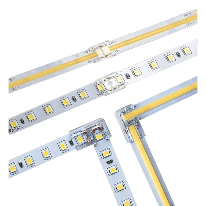 SWOTU 24Pcs 2Pin 10mm Straight & L Shape Led Strip connectors for 10mm Width COB/SMD Single Color Led Strips by SWOTU - Image 4