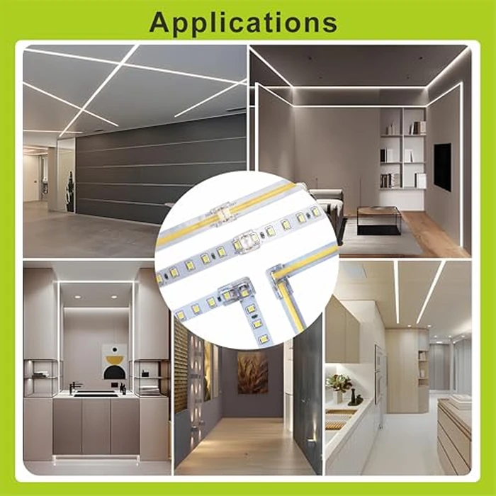 SWOTU 24Pcs 2Pin 10mm Straight & L Shape Led Strip connectors for 10mm Width COB/SMD Single Color Led Strips by SWOTU - Image 8