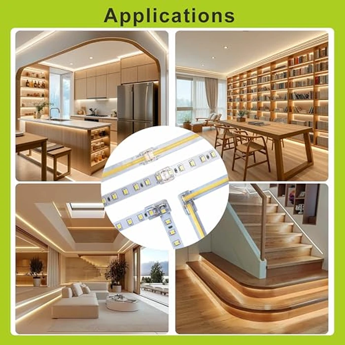 SWOTU 24Pcs 2Pin 10mm Straight & L Shape Led Strip connectors for 10mm Width COB/SMD Single Color Led Strips by SWOTU - Image 9