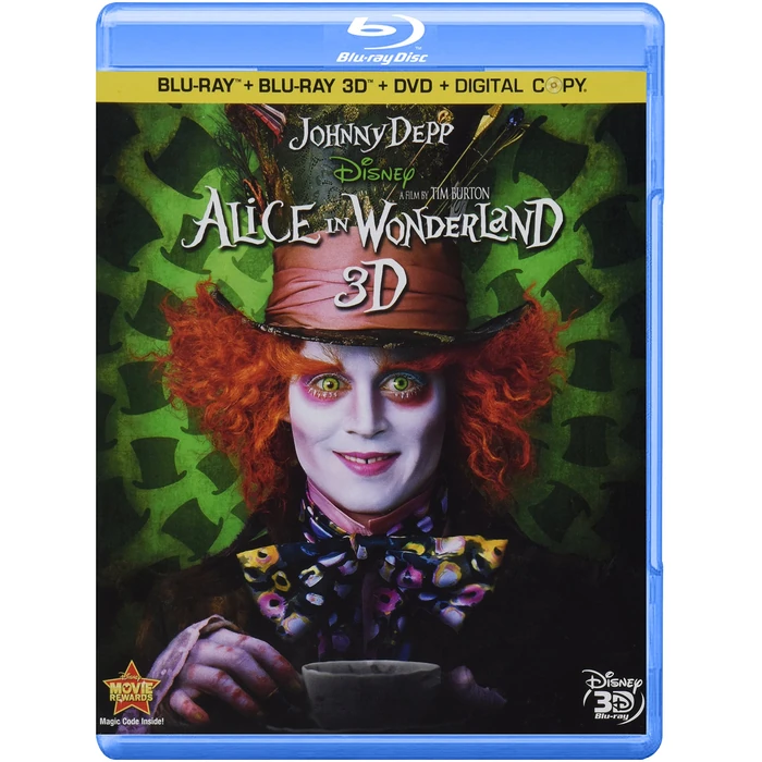 Alice In Wonderland (Four-Disc Combo: Blu-ray 3D / Blu-ray / DVD / Digital Copy) by WALT DISNEY - Used - Good condition - US$4.90