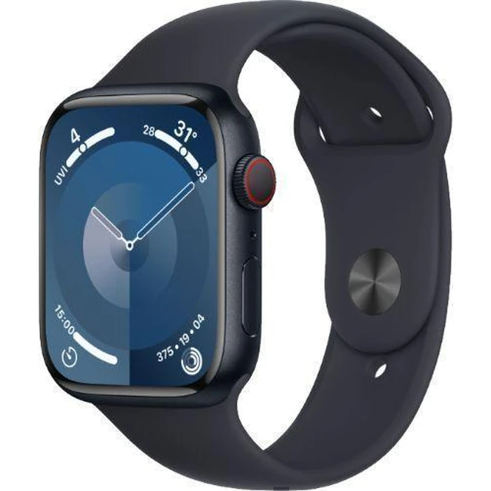 Apple Watch Series 9 (Cellular + GPS) - 64GB - 45mm - Midnight Aluminum Case with Midnight Rubber Sport Band - One Size by Apple - Image 2