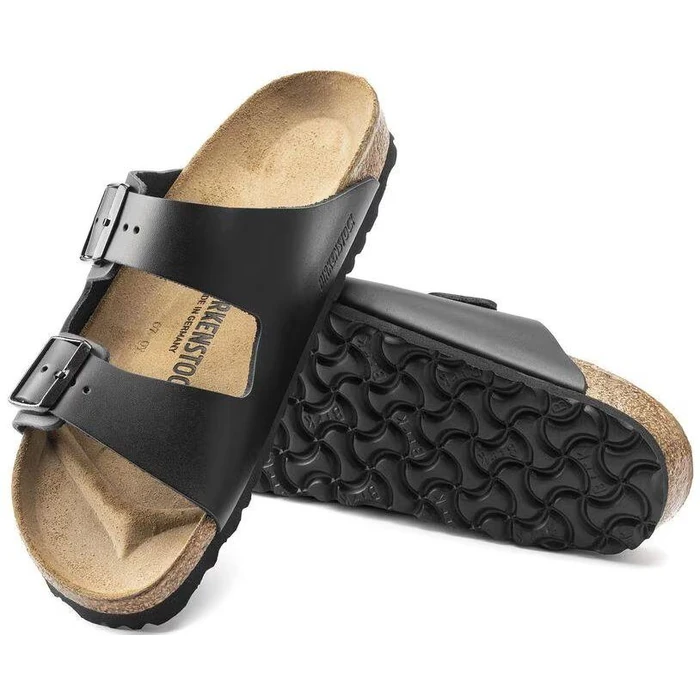 Birkenstock Arizona Natural Leather Regular Fit Unisex Sandals - 4 - Black by Birkenstock - Image 3